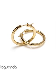 Hoop earrings in yellow gold - 15x2mm