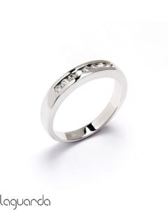 Wedding ring with white gold and 8 natural diamonds