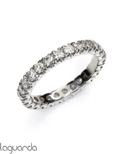 Eternity band ring with white gold and 27 natural diamonds