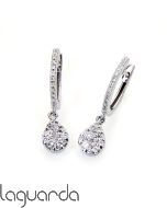 Earrings in white gold with natural diamond