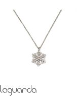 pendant in 18k white gold with natural diamonds and its chain