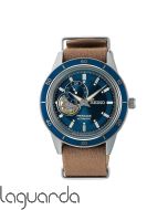 SSA453J1 | Reloj Seiko Presage Style 60's Skeleton azul piel marrón