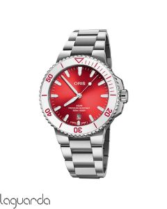 01 733 7787 4138-07 8 22 04PEB | Oris AQUIS DATE TASTE OF SUMMER 41.5. Rojo sandía 