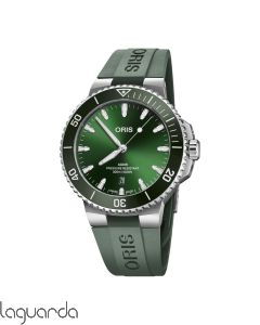 01 733 7789 4157-07 4 23 37FC | Oris AQUIS DATE 43.5 verde caucho