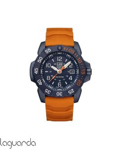 3253.CB.NSF.SET Luminox Navy Seal Foundation Steel 3250 Time Date Series 45 m/m. Correa naranja