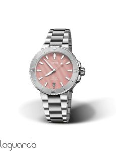 01 733 7770 4158-07 8 18 05P | Oris Aquis Date 36.5 mm Rosa Nacar