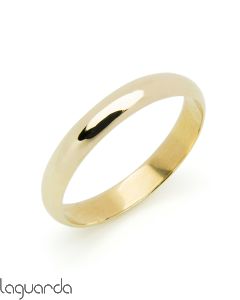 Alianza de boda media caña de oro amarillo 30 mm de ancho 2,4gr