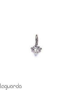 Colgante oro blanco de 18 quilates y diamante natural  0,15 quilates