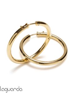 Criollas pendientes en aro de oro amarillo de 18 quilates 3,3mm x 40mm
