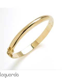 Esclava de oro Amarillo de 18 quilates  forma oval media caña