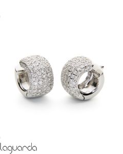 Criollas oro blanco de 18 mquilates con diamante natural