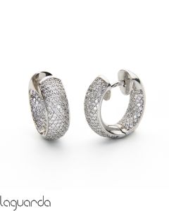 Criollas de oro blanco con diamante natural