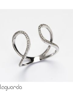 Anillo de oro blanco 18 quilates con diamantes naturales 