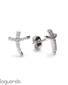 Pendientes de oro blanco con 12 diamantes naturales, Laguarda joiers s.l.