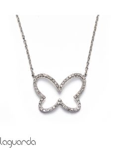 Colgante Mariposa oro blanco de 18 quilates y diamentes naturales