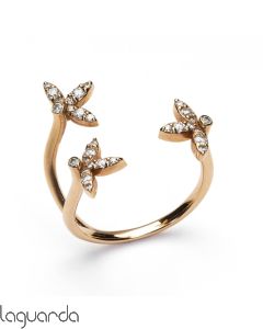 Anillo de oro rosa 18 quilates con diamantes naturales 