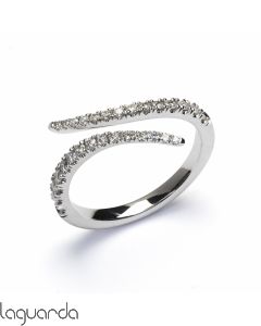 Anillo de oro blanco 18 quilates con diamantes naturales 