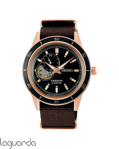 SSA426J1 | Reloj Seiko Presage Style 60's Skeleton Negro & Rosé SSA426J