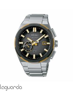 SSJ026J1 | Seiko Astron GPS Solar Titanio, cal. 3X62, esfera gris, bisel dorado y negro