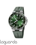 01 733 7789 4157-07 4 23 37FC | Oris AQUIS DATE 43.5 verde caucho