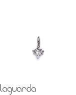 Colgante oro blanco de 18 quilates y diamante natural  0,15 quilates