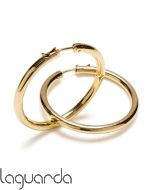Criollas pendientes en aro de oro amarillo de 18 quilates 3mm x 35mm