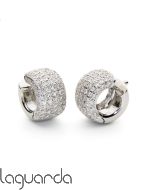 Criollas oro blanco de 18 mquilates con diamante natural