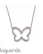 Colgante Mariposa oro blanco de 18 quilates y diamentes naturales