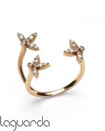 Anillo de oro rosa 18 quilates con diamantes naturales 
