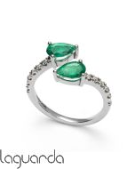 Anillo de oro blanco 18 quilates con diamantes naturales 