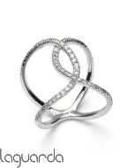 Anillo de oro blanco 18 quilates con diamantes naturales 