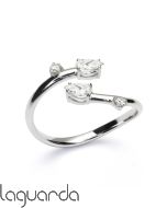 Anillo de oro blanco 18 quilates con diamantes naturales 