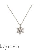 Colgante oro blanco de 18 quilates con diamantes naturales y cadena