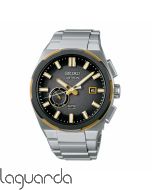 SSJ026J1 | Seiko Astron GPS Solar Titanio, cal. 3X62, esfera gris, bisel dorado y negro